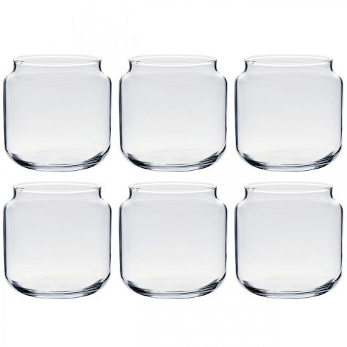 Floristik24 Vidro decorativo, vaso de flores, lanterna de vidro, decoração de mesa Ø10cm Alt.10cm 6pcs