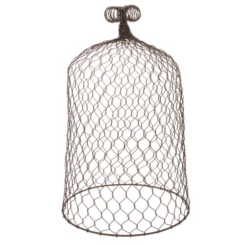 Sino decorativo de metal, auxiliar de escalada, capuz de arame, marrom, acabamento enferrujado, A50/41cm Ø30/25cm, conjunto de 2 | Floristik24.pt