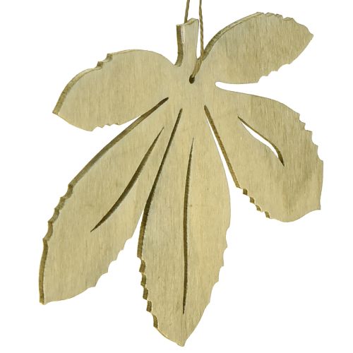 Itens Cabide decorativo madeira folhas de outono verde marrom natural 12x10cm 12 un