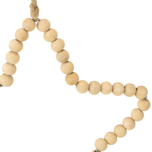 Itens Contas decorativas de madeira de Natal coração estrela árvore Alt.16cm 3 unidades