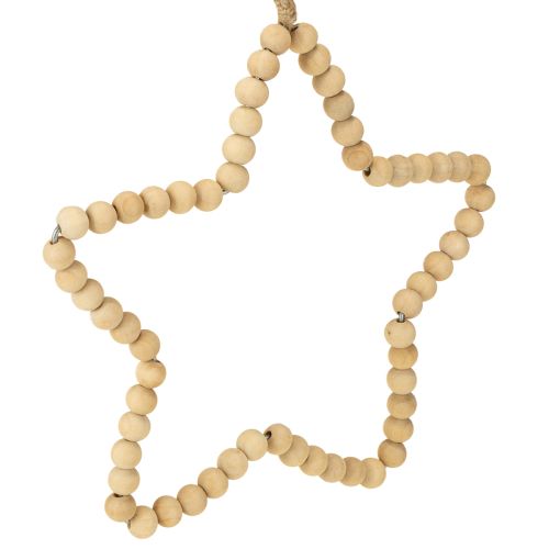 Itens Contas decorativas de madeira de Natal coração estrela árvore Alt.16cm 3 unidades