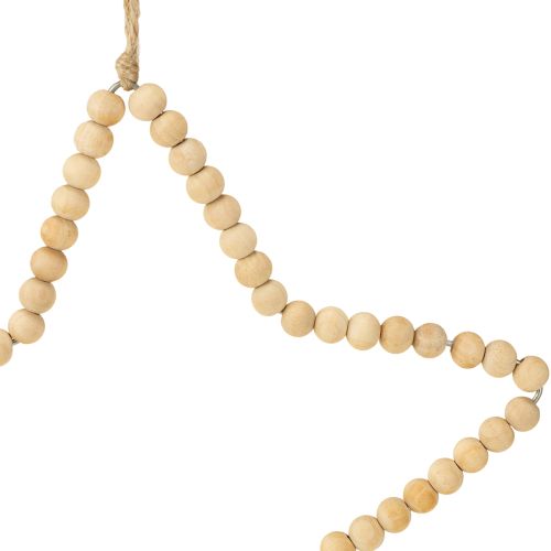 Itens Cabide decorativo contas de madeira de natal coração estrela árvore H20cm 3 peças