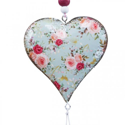 Cabide decorativo coração deco pingente de flores vintage 8,5x9cm 3 unidades