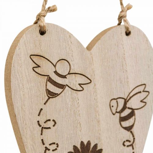 Cabide decorativo madeira corações decorativos flores abelhas decoração 10x15cm 6 peças