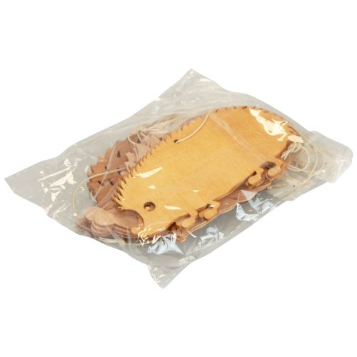 Floristik24 Cabide decorativo de madeira ouriço decoração marrom natural laranja 12x10cm 12 un