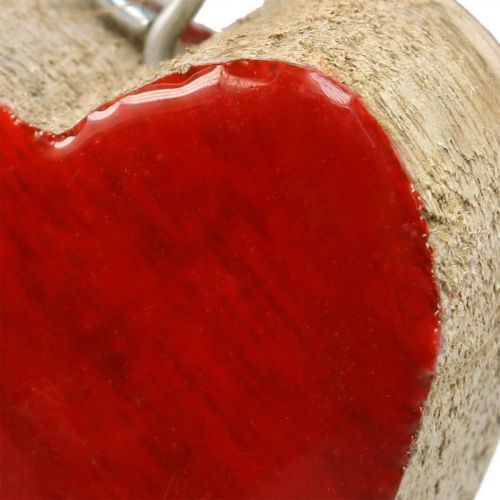 Floristik24 Cabide decorativo corações de madeira corações decorativos vermelho Ø5–5,5cm 12 unidades
