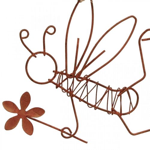 Floristik24 Cabide decorativo de metal Bees cabide ferrugem 9x6,5cm 6 unidades