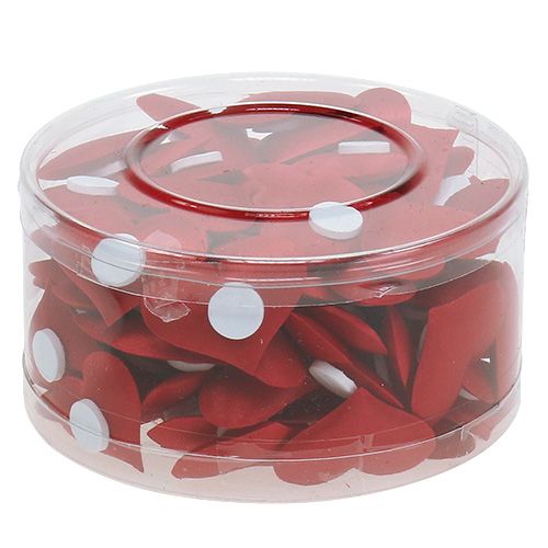 Floristik24 Corações decorativos vermelhos 27mm x 32mm 100p
