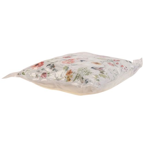 Floristik24 Almofada decorativa almofada decorativa de verão com flores/pássaros 37x37cm