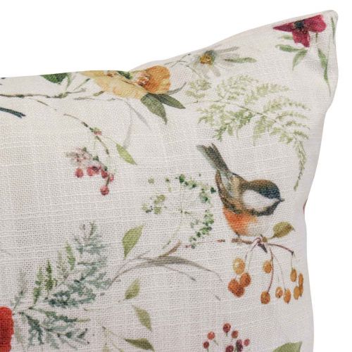 Floristik24 Almofada decorativa almofada decorativa de verão com flores/pássaros 37x37cm