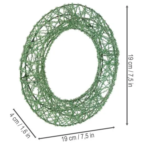Guirlanda decorativa de arame verde para projetos DIY, 19 cm, 2 peças | Floristik24.pt