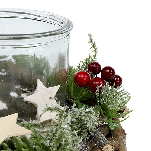 Floristik24 Grinalda decorativa com vela de vidro Ø20cm