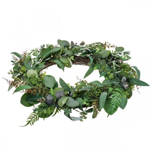 Floristik24 Guirlanda decorativa folhas de eucalipto verde artificial Ø55cm