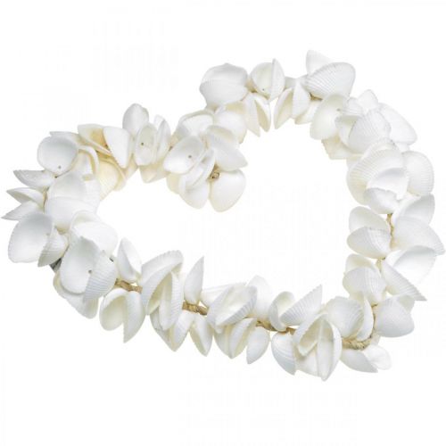 Floristik24 Coração de conchas, decoração marítima do Dia dos Namorados, coração decorativo de conchas, decoração do mar 34×34cm