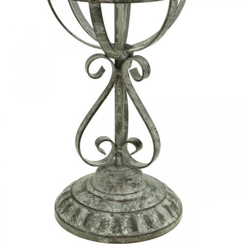 Objeto decorativo, porta-coroa, decoração em metal cinza, marrom, branco shabby chic A62,5cm Ø16cm