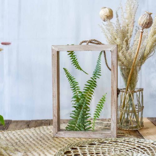 Floristik24 Moldura decorativa com cavidade, herbário para pendurar, decoração DIY em madeira 29×20cm