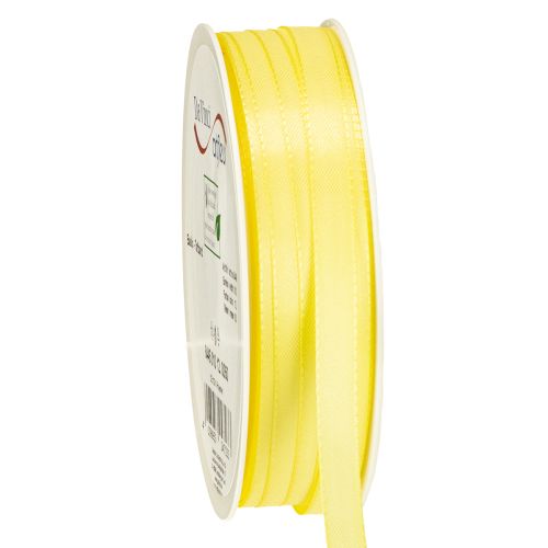 Fita decorativa de tafetá, fita para presente, amarelo claro, 10mm, 50m