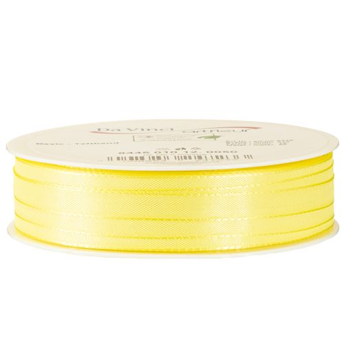 Itens Fita decorativa de tafetá, fita para presente, amarelo claro, 10mm, 50m