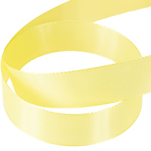 Itens Fita decorativa de tafetá, fita para presente, amarelo claro, 25mm, 50m