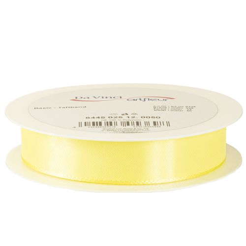 Itens Fita decorativa de tafetá, fita para presente, amarelo claro, 25mm, 50m