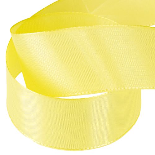 Itens Fita decorativa de tafetá, fita para presente, amarelo claro, 40mm, 50m