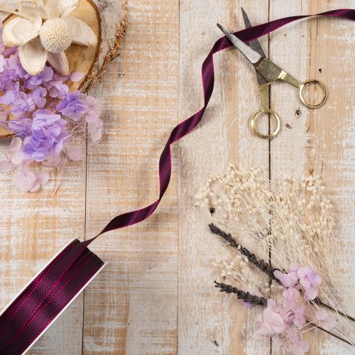 Fita decorativa estreita de tafetá brilhante para embrulho de presentes, 10 mm de largura, 50 m de comprimento. | Floristik24.pt