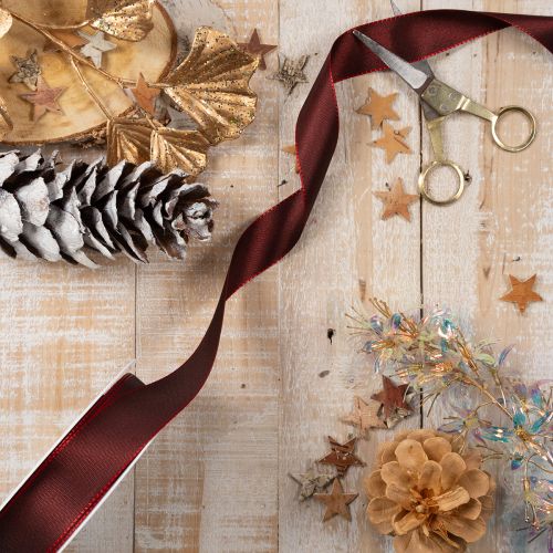 Fita de presente, fita de tafetá elegante e brilhante para ocasiões festivas, 25 mm de largura, 50 m de comprimento. | Floristik24.pt