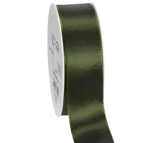 Fita de cetim para embrulho de presentes, fita de tafetá, verde, 40 mm de largura, 5 m de comprimento. comprar | Floristik24.pt