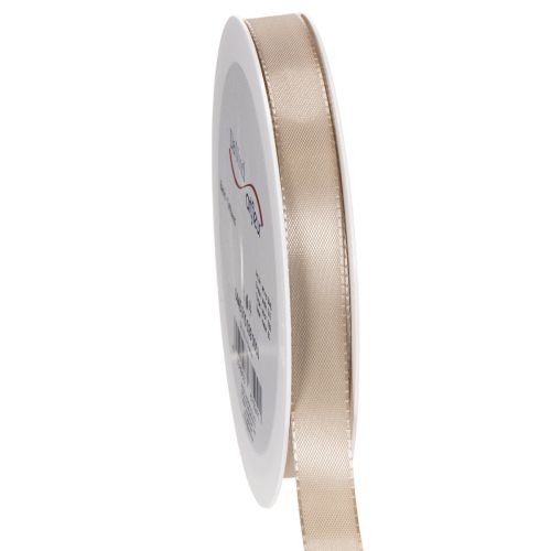 Fita decorativa de cetim, fita de tafetá bege, 15 mm, 50 m comprar | Floristik24.pt