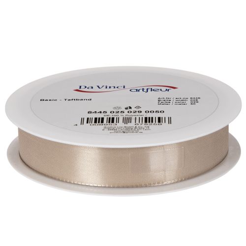Fita decorativa de cetim bege,