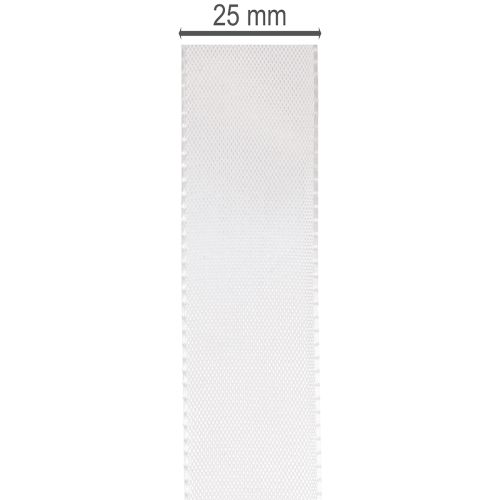 Fita decorativa de tafetá, branca, 25 mm de largura, 50 m de comprimento. | Floristik24.pt