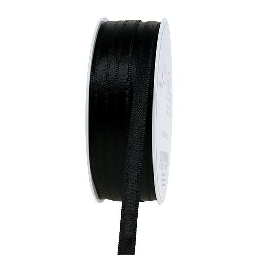 Fita decorativa preta 6mm 50m | Floristik24.pt