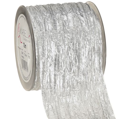 Fita decorativa para presente, fita de mesa, fita prateada leve 75mm 15m