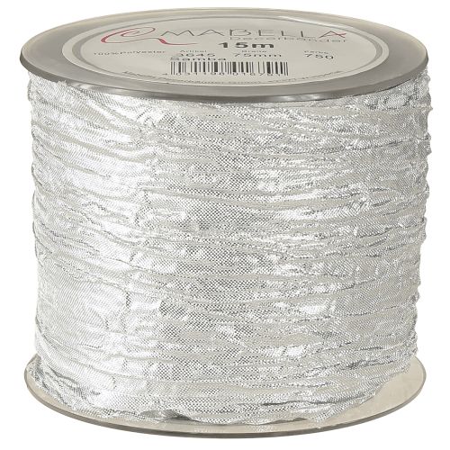 Itens Fita decorativa para presente, fita de mesa, fita prateada leve 75mm 15m