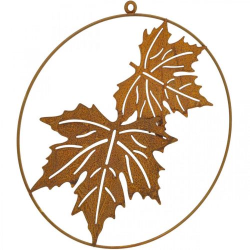 Floristik24 Anel decorativo folha pátina anel metálico decoração ferrugem decoração parede Ø30cm