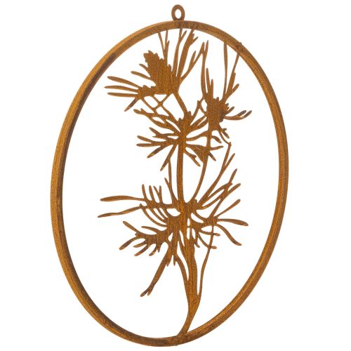 Anel decorativo de metal, decoração de parede em aço patinado, ramo de pinheiro, Ø38cm comprar | Floristik24.pt