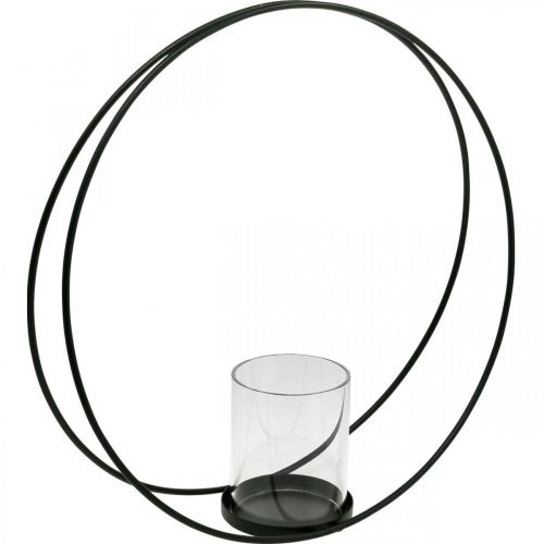 Floristik24 Argola decorativa castiçal de metal preto Ø35cm