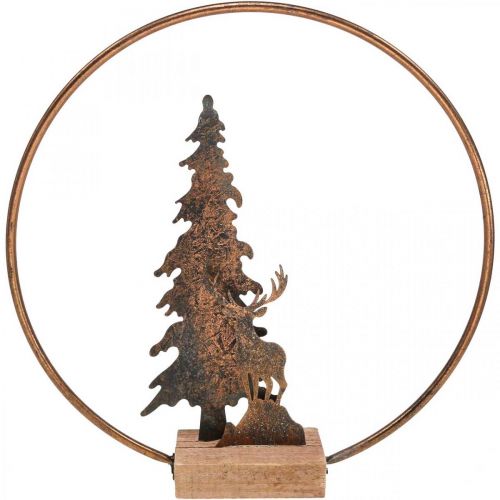 Floristik24 Decoração de Natal abeto base de madeira de metal Ø38cm