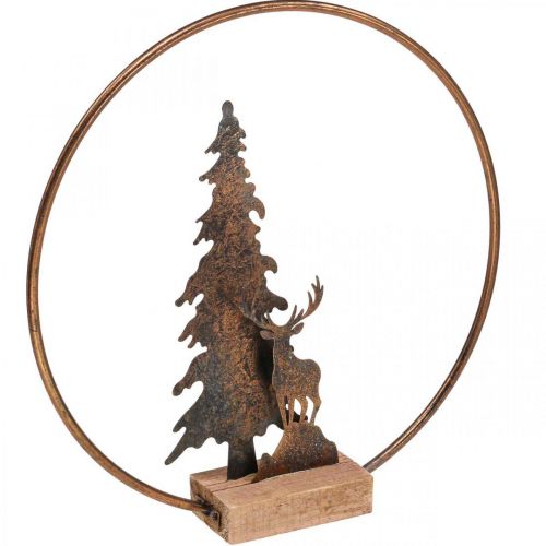 Decoração de Natal abeto base de madeira de metal Ø38cm