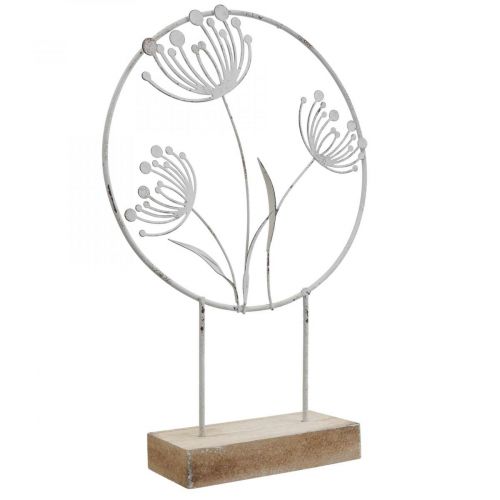 Suporte de anel decorativo metal mola branca Ø20cm A32cm