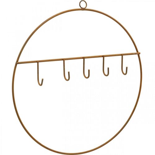 Itens Anel de metal com gancho, anel decorativo para pendurar, anel de gancho de aço inoxidável Ø28cm