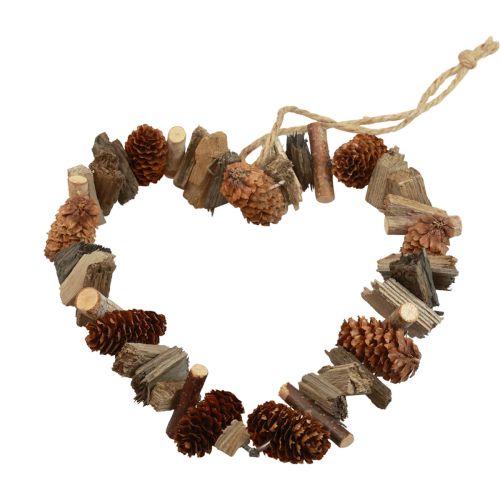 Itens Anel decorativo coração pendurado decoração cones decorativos de madeira decoração natural Ø20cm
