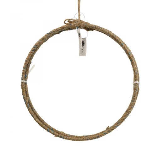 Floristik24 Anel decorativo juta Anel decorativo Scandi para pendurar Ø30cm 3uds