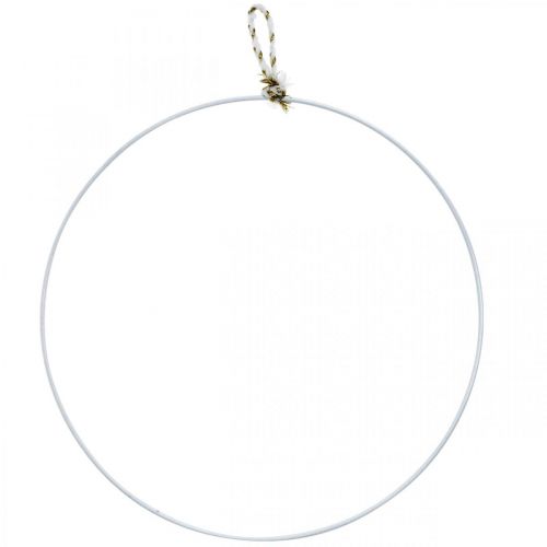 Floristik24 Anel decorativo de metal branco para pendurar anel de metal Ø38cm 3 un