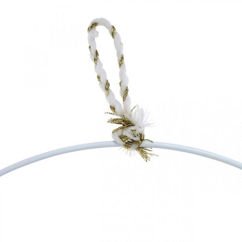 Floristik24 Anel decorativo de metal branco para pendurar anel de metal Ø38cm 3 un