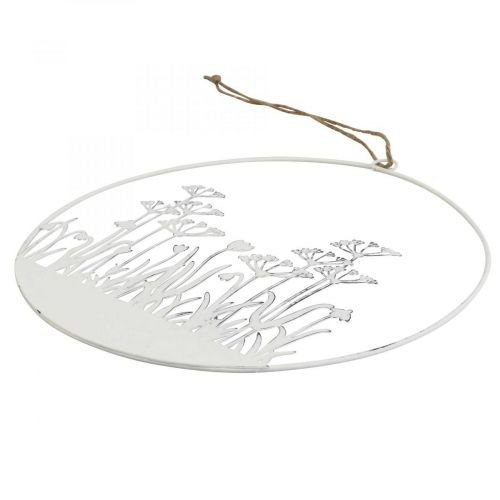 Itens Anel decorativo flor decorativa de metal branco prado decoração primavera Ø22cm