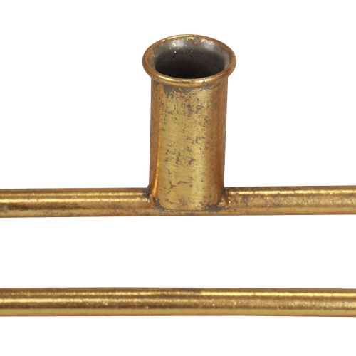 Itens Anel decorativo com pé castiçal decoração em metal dourado Ø44,5cm