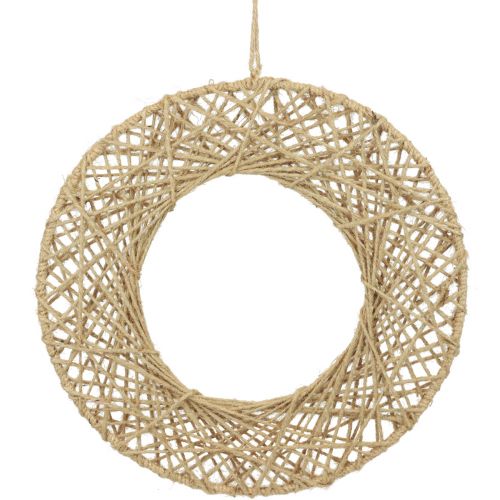 Floristik24 Anéis decorativos cobertos de juta decoração suspensa decoração boho natureza Ø38cm 2 unidades