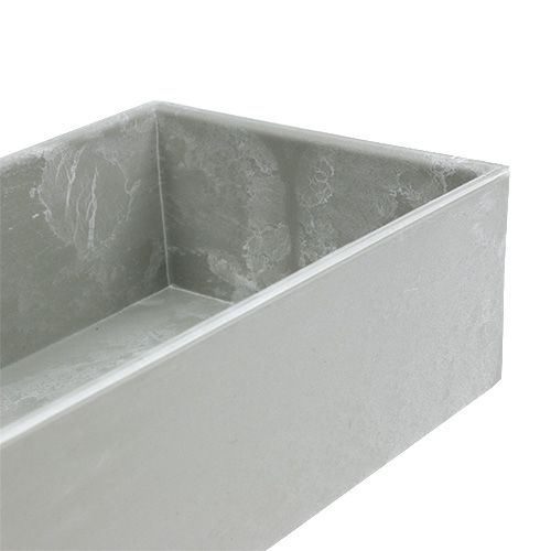 Floristik24 Tigela decorativa quadrada cinza 32cm x 10,5cm H5cm