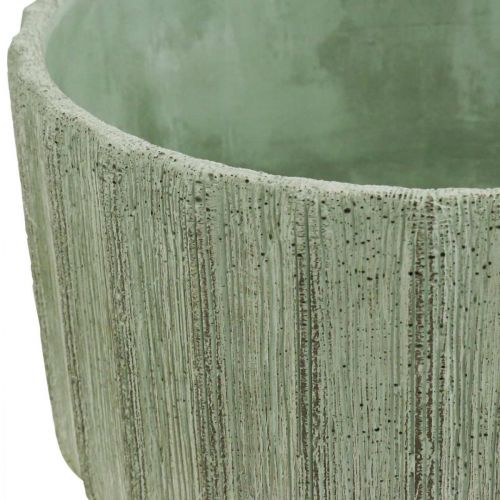 Itens Tigela decorativa verde cerâmica retrô listrada Ø20cm H11cm